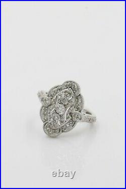 0.35 CT Antique Art Deco Vitage DIAMOND RING 14K White Gold