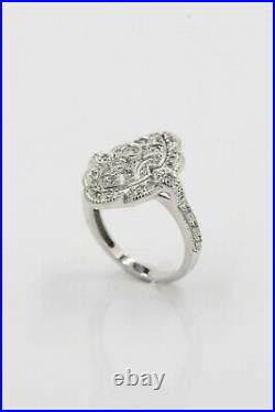 0.35 CT Antique Art Deco Vitage DIAMOND RING 14K White Gold