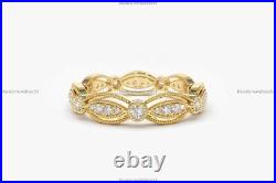 0.48 Ct Diamond Vintage Art Deco Crown Diamond Ring For Girls 14k Gold