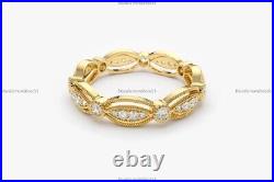 0.48 Ct Diamond Vintage Art Deco Crown Diamond Ring For Girls 14k Gold