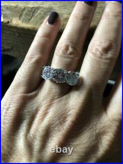 1.50 Ct White Diamond Art Deco Antique Vintage Wedding Ring 14K White Gold FN