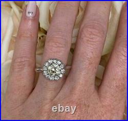 1.60Ct Real Moissanite 14k White Gold Plated Vintage Art Deco Engagement Ring