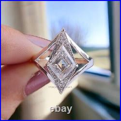 1.65 CT Kite Cut Colorless Moissanite Gold Ring Art Deco Vintage Ring FD27