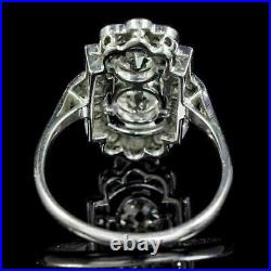 1.70CT Old European Bezel & Milgrain Set Art Deco Vintage Ring 14K White Gold