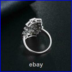 1.70CT Round Moissanite Art Deco Vintage Engagement Ring 14K White Gold Finish