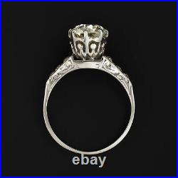 1.90ct VS2 OLD EUROPEAN CUT DIAMOND ENGAGEMENT RING ART DECO VINTAGE SOLITAIRE