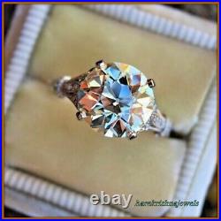 14K White Gold Over 3.55CT Lab-Created Diamond Art Deco Vintage Engagement Ring