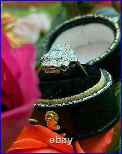 14K White Gold Over Vintage Art Deco Engagement Anniversary Ring 2.67 Ct Diamond