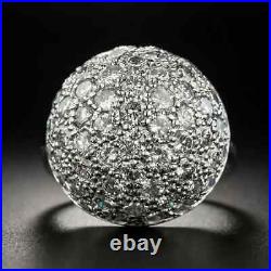 14K White Gold Over Vintage Wedding Geometric Late Art Deco Ring 2.80 Ct Diamond