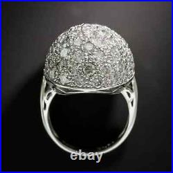 14K White Gold Over Vintage Wedding Geometric Late Art Deco Ring 2.80 Ct Diamond