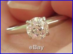 14k Antique Vintage Art Deco Vs Natural Diamond Old European Cut Engagement Ring