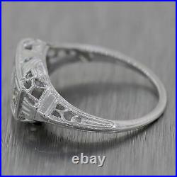1920's Antique Art Deco 14k White Gold 0.27ctw Diamond Band Ring