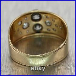 1920's Antique Art Deco 14k Yellow Gold 1ctw Diamond Wedding Band Ring
