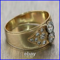 1920's Antique Art Deco 14k Yellow Gold 2.89 Diamond Wedding Band Ring