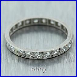1920's Antique Art Deco Platinum 0.50ctw Diamond Eternity Wedding Band Ring