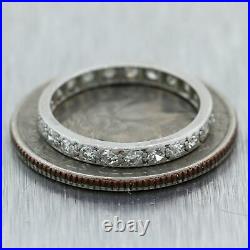 1920's Antique Art Deco Platinum 0.50ctw Diamond Eternity Wedding Band Ring