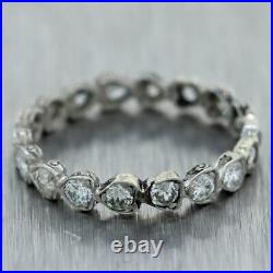1920's Antique Art Deco Platinum 1.00ctw Diamond Wedding Band Ring