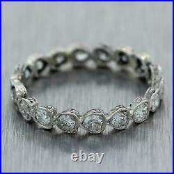 1920's Antique Art Deco Platinum 1.00ctw Diamond Wedding Band Ring
