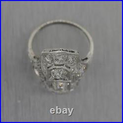 1920's Antique Art Deco Platinum 1.50ctw Diamond Ring