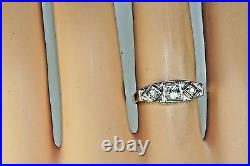 1920's Art Deco Antique Diamond Platinum And 14k Gold Wedding Ring Size 6