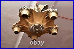 1920's MARKEL Art Deco Antique Vintage Ceiling Light Fixture CHANDELIER 5 bulb