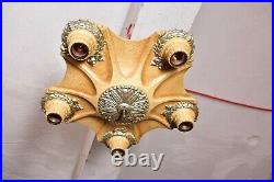 1920's MARKEL Art Deco Antique Vintage Ceiling Light Fixture CHANDELIER 5 bulb