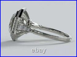 1920s Vintage Art Deco 3.25 Ct Asscher Shape Lab Created Diamond Engagement Ring