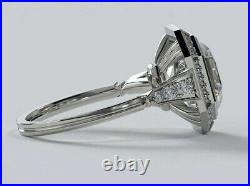 1920s Vintage Art Deco 3.25 Ct Asscher Shape Lab Created Diamond Engagement Ring