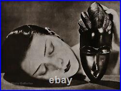 1926/75 Vintage MAN RAY Female Head KIKI African Mask Art Deco Photo Engraving