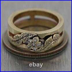 1930's Antique Art Deco 14k Yellow Gold 0.06ctw Diamond Wedding Band Ring