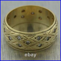 1930's Antique Art Deco 14k Yellow Gold 0.25ctw Diamond Wedding Band Ring