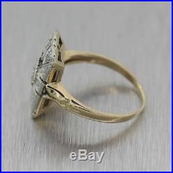 1930's Antique Art Deco 14k Yellow & White Gold 0.20ctw Diamond Filigree Ring