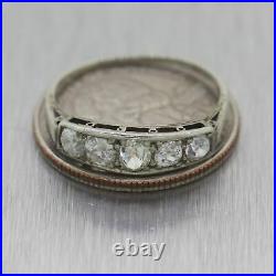 1930's Antique Art Deco 18k White Gold 1.00ctw Diamond Ring