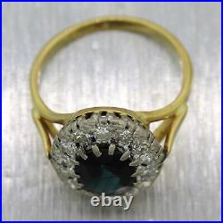 1930's Antique Art Deco 18k Yellow Gold 2.25ctw Sapphire & Diamond Ring