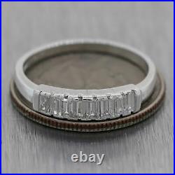 1930's Antique Art Deco Platinum 0.50ctw Baguette Diamond Wedding Band Ring