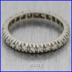 1930's Antique Art Deco Platinum 0.50ctw Diamond Eternity Wedding Band Ring