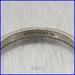 1930's Antique Art Deco Platinum Engraved Thin Wedding Band Ring