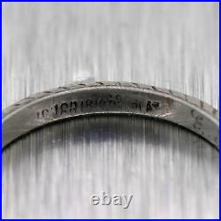 1930's Antique Art Deco Platinum Engraved Wedding Band Ring