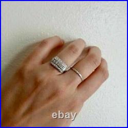 1930's Antique Style 2 Ct Baguette Cut Lab-Created Diamond Vintage Art Deco Ring