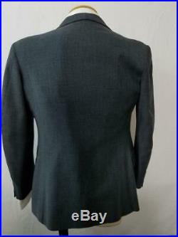 1930's Grey Window Pane 3 Piece 2x3 DB Suit Art Deco Dapper Bespoke