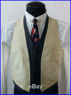 1930's Grey Window Pane 3 Piece 2x3 DB Suit Art Deco Dapper Bespoke