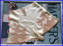 1930's silk satin and lace tap pants Small