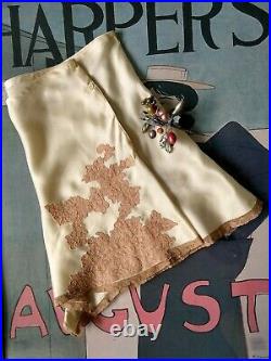 1930's silk satin and lace tap pants Small