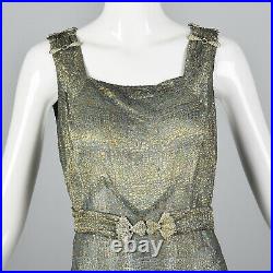 1930s Gold Lamé Evening Gown Formal Dress Hollywood Glamour Bias Cut Art Deco