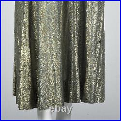 1930s Gold Lamé Evening Gown Formal Dress Hollywood Glamour Bias Cut Art Deco