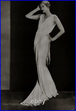 1933/75 Vintage MAN RAY Fashion Female White Dress Art Deco Portrait Photo 12x16