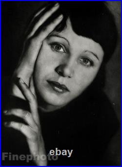 1933 Vintage MUGG BREUNINGER Art Deco Woman Face Portrait Germany Photo Gravure