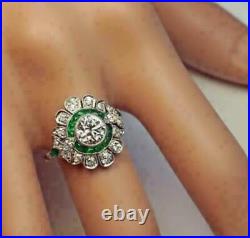 1935s Art Deco 2.40Ct Round Lab-Created Diamond Antique Vintage Engagement Ring