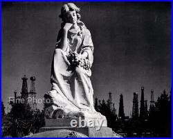 1939/70 Vintage ANSEL ADAMS Statue & Oil Wells Long Beach CA Duotone Photo 16x20