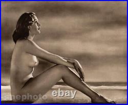 1940 Vintage JOHN EVERARD Classic Female Nude Woman England Beach Photo Art Deco